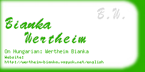 bianka wertheim business card